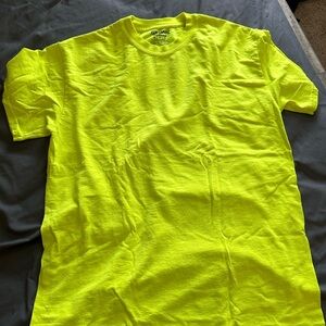 GILDAN size M plain neon yellow t shirt